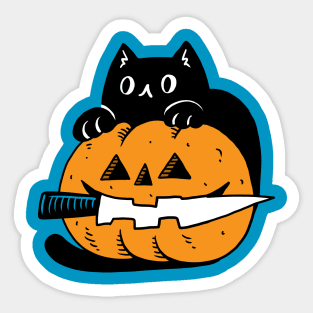 Black cat Jack o Lantern Sticker